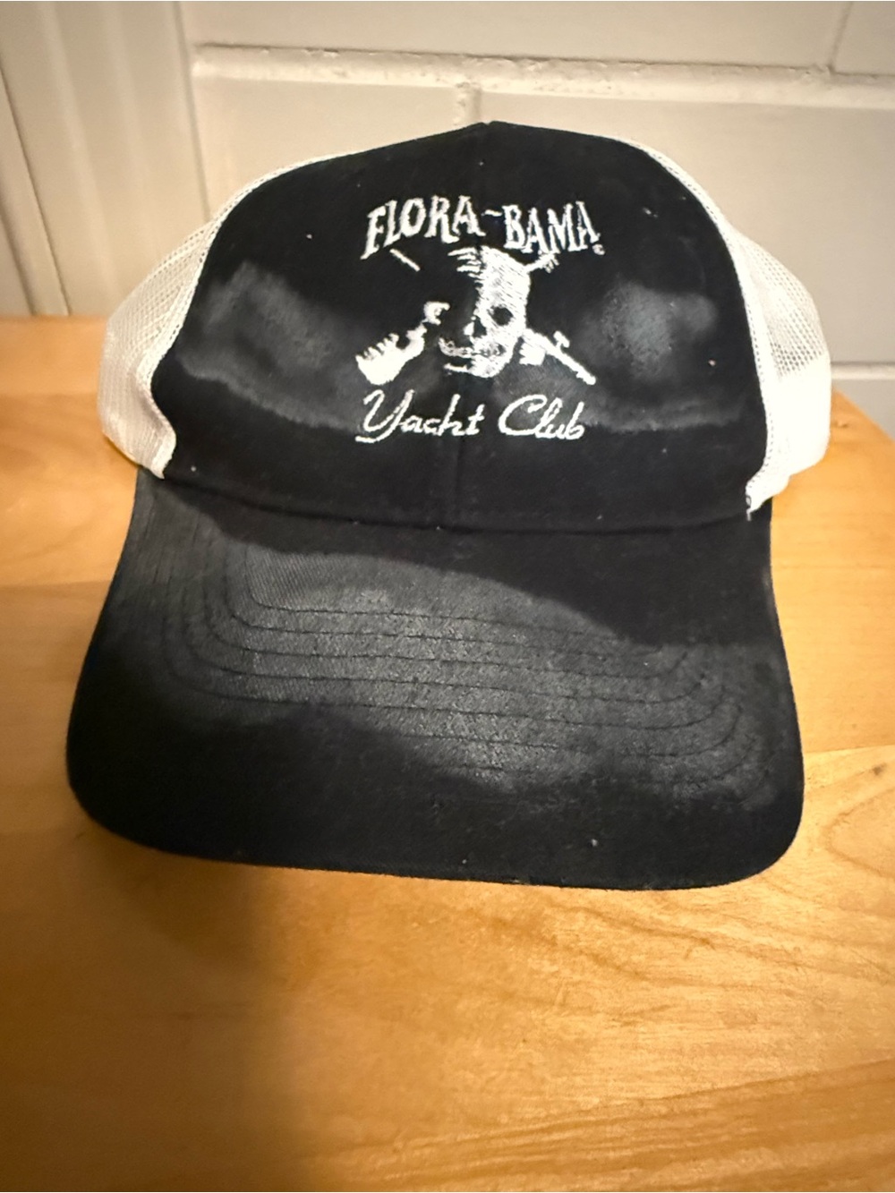 Flora-Bama Yacht Club Trucker Hat in Black & White